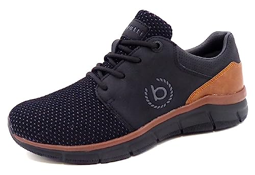 bugatti Herren Leichte Mesh-Sneaker im modernen Design, Flexible Sohle, Schwarz, 44 EU von bugatti