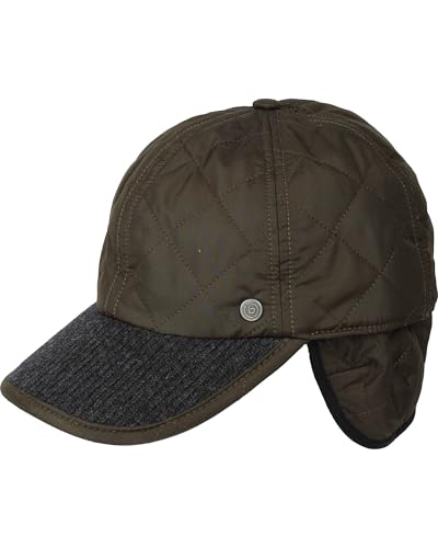 bugatti Herren Mütze - Baseballkappe in Stepp-Optik mit Ohrenklappen - perfekt für die kalte Jahreszeit Größe 55-62 Dark Olive von bugatti