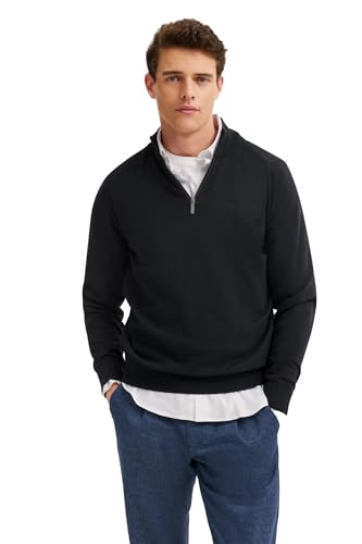 bugatti Herren Pullover Troyer Stehkragen Kaschmir-Anteil Regular Fit von bugatti