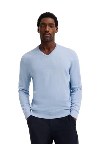 bugatti Herren Pullover Regular Fit V-Neck Premium Cotton Basic Baumwolle V-Ausschnitt von bugatti