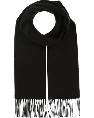bugatti Herren Schal einfarbig - 30 x 180 cm - weicher Winterschal für kalte Tage Schwarz von bugatti
