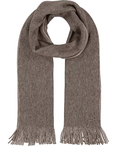 bugatti Herren Schal mit Fransen - 25 x 180 cm - Strickschal aus 100% Wolle Camel von bugatti