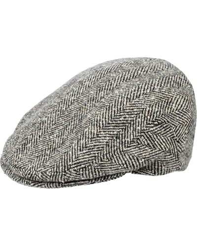 bugatti Herren Schirmmütze in Fischgrät-Muster mit britischem Flair - Größe 55-62 Taupe von bugatti