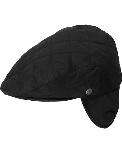 bugatti Herren Schirmmütze mit Ohrenklappen - Mütze in Stepp-Optik - perfekt für die kalte Jahreszeit - Größe 55-62 Schwarz von bugatti