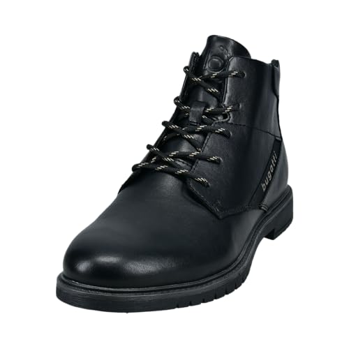 bugatti Herren Schlupfstiefel, Männer Stiefel Kaltfutter,uebergangsstiefel,uebergangsschuhe,Flacher Absatz,kaltgefüttert,schwarz (1000),45 EU/EU UK von bugatti