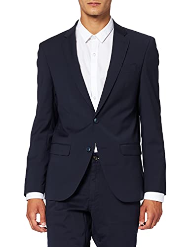 bugatti Herren Slim Fit Anzugjacke 794400 - 99770, Einfarbig, Gr. 27 (28), Blau (Marine 49) von bugatti