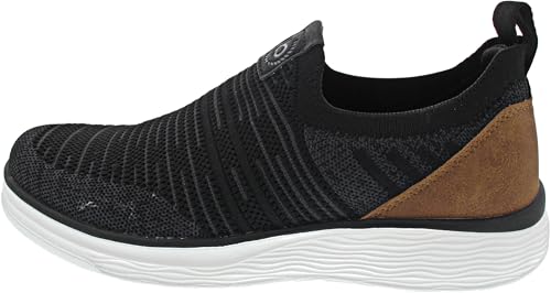 bugatti Bequeme Schnürschuh Memory Foam Elegante Casual Easy Fit Sneaker aus Austauschbaren Einlegesohlen, Black Cognac, 41 EU von bugatti