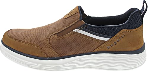 bugatti Bequeme Schnürschuh Memory Foam Elegante Casual Easy Fit Sneaker aus Austauschbaren Einlegesohlen, Cognac, 45 EU von bugatti