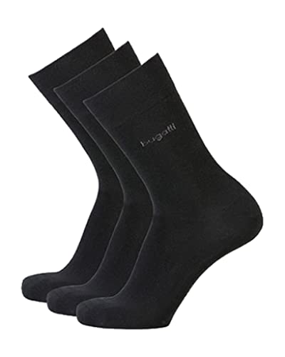 bugatti Herren Socken 3er-Pack Uni Basic 6703 / Men Socks 3pack (43-46, 610 black) von bugatti