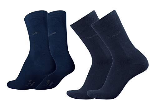 bugatti Herren Socken 4er Pack uni basic Farben rot, indigo melange, Size:43-46, Farben:navy von bugatti