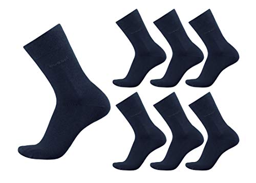 bugatti Herren Socken 6er Pack uni basic Farben rot, indigo melange, Size:39-42, Farben:navy von bugatti