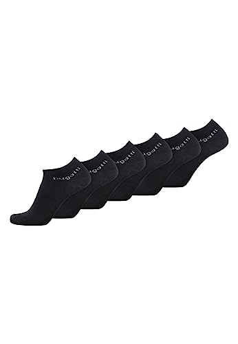 bugatti Herren Socken - Sneakersocken Herren 39-42 für Alltag und Freizeit - 6 Paar Basic Herren-Socken in Schwarz von bugatti