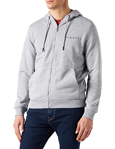 bugatti Herren Sweatshirt Jacke mit Kapuze Modern Fit Hoodie Kapuzenjacke Organic Cotton von bugatti