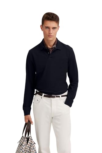 bugatti Herren Sweatshirt Langarmpolo Baumwolle von bugatti