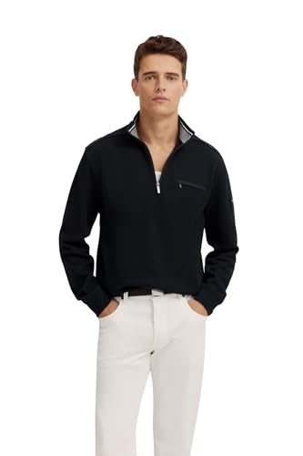 bugatti Herren Sweatshirt Troyer Brusttasche Baumwolle von bugatti