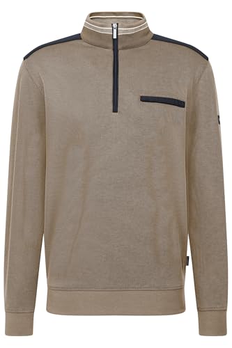 bugatti Herren Sweatshirt Troyer Brusttasche Baumwolle von bugatti