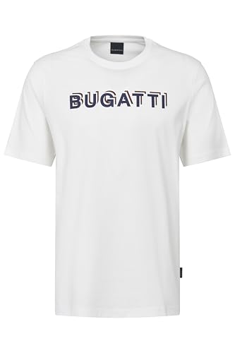 bugatti Herren T-Shirt Rundhals Logo Print Kurzarm Modern Fit von bugatti