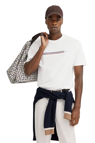 bugatti Herren T-Shirt Rundhals Logo Print Kurzarm Modern Fit von bugatti