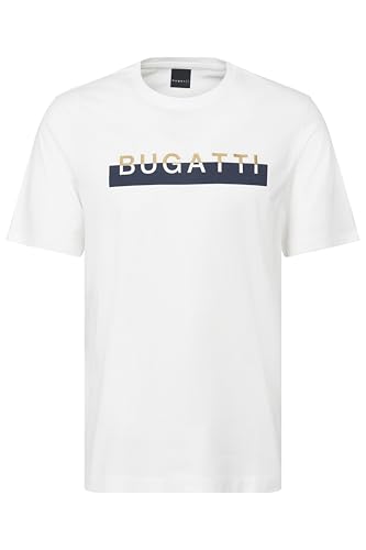 bugatti Herren T-Shirt Rundhals Logo Print Kurzarm Modern Fit von bugatti