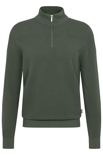 bugatti Herren Troyer Strickpullover Stehkragen kurzer Reißverschluss Basic von bugatti