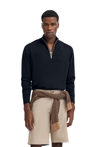 bugatti Herren Troyer Strickpullover Stehkragen kurzer Reißverschluss Regular Fit von bugatti