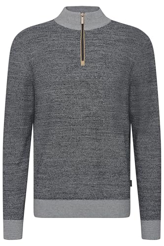 bugatti Herren Troyer Strickpullover Stehkragen kurzer Reißverschluss Regular Fit von bugatti