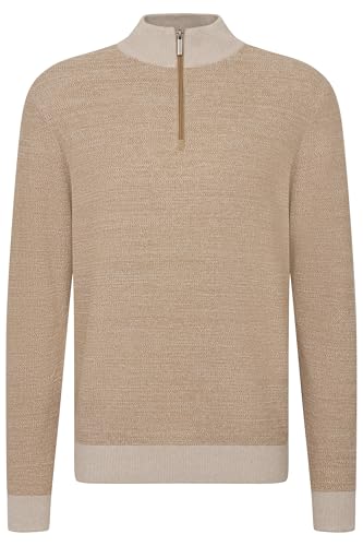 bugatti Herren Troyer Strickpullover Stehkragen kurzer Reißverschluss Regular Fit von bugatti