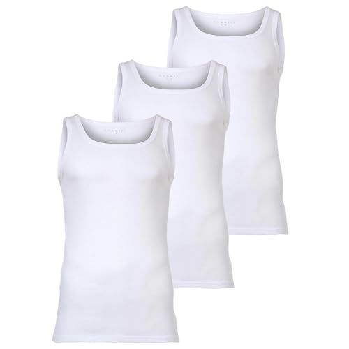 bugatti Herren Unterhemden, 3er Pack - Feinripp, Baumwolle, einfarbig Weiß 3XL von bugatti