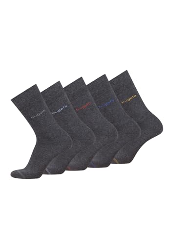 bugatti Herrensocken - 5er Box Baumwollsocken für Alltag und Freizeit -anthrazit 39-42 von bugatti