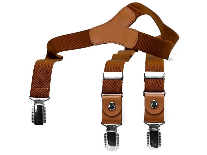 bugatti Hosenträger BUGATTI-Hosenträger 25 mm Lederr-Rückenteil Clips Gr.120 12-navy von bugatti