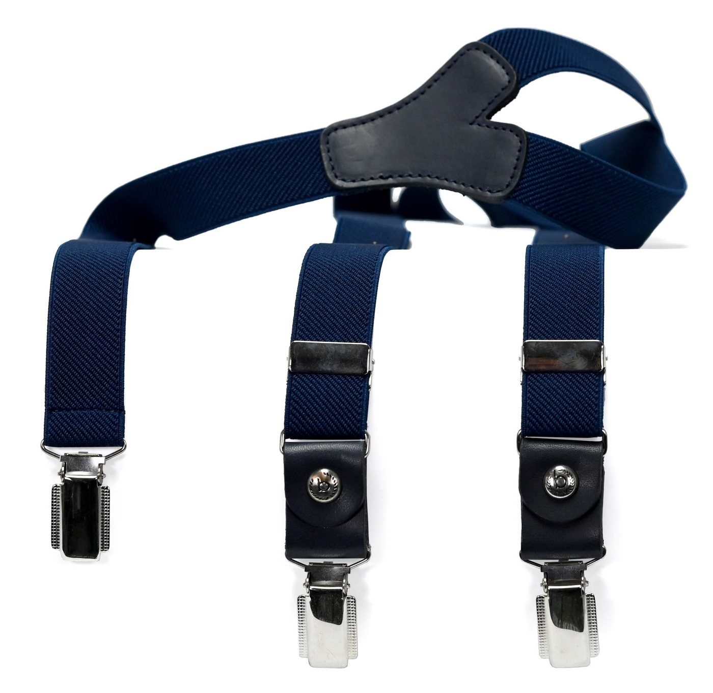 bugatti Hosenträger BUGATTI-Hosenträger 25 mm unifarben Lederr-Rückenteil Clips Gr.120 von bugatti