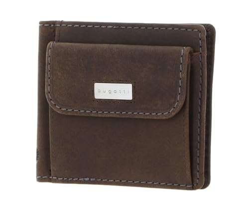 bugatti Hunter RFID Dollarclip 8CC Metal Logo Brown von bugatti