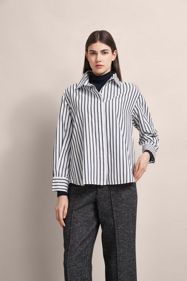 bugatti Langarmbluse mit verdeckter Knopfleiste von bugatti