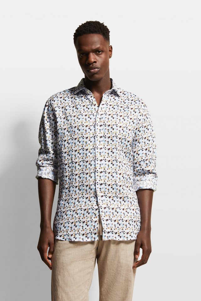 bugatti Langarmhemd aus 100 % Leinen von bugatti