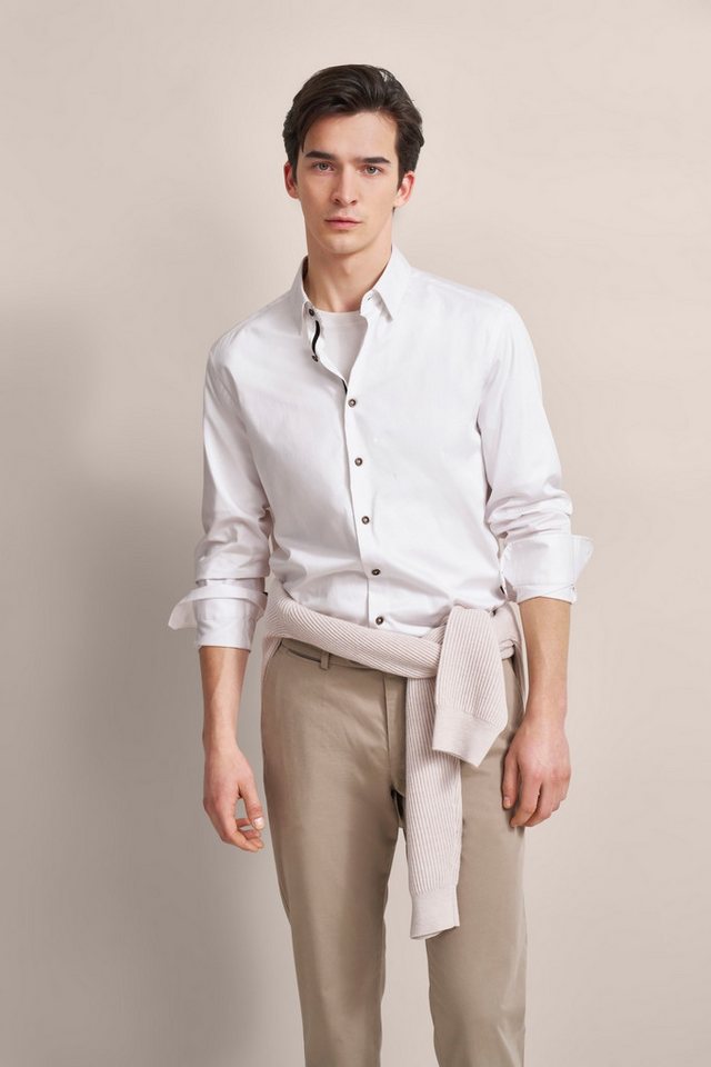 bugatti Langarmhemd in schlichter Optik von bugatti