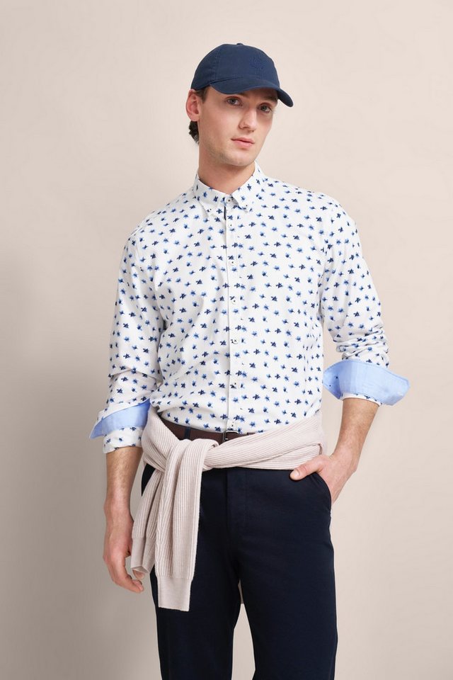 bugatti Langarmhemd mit Print von bugatti