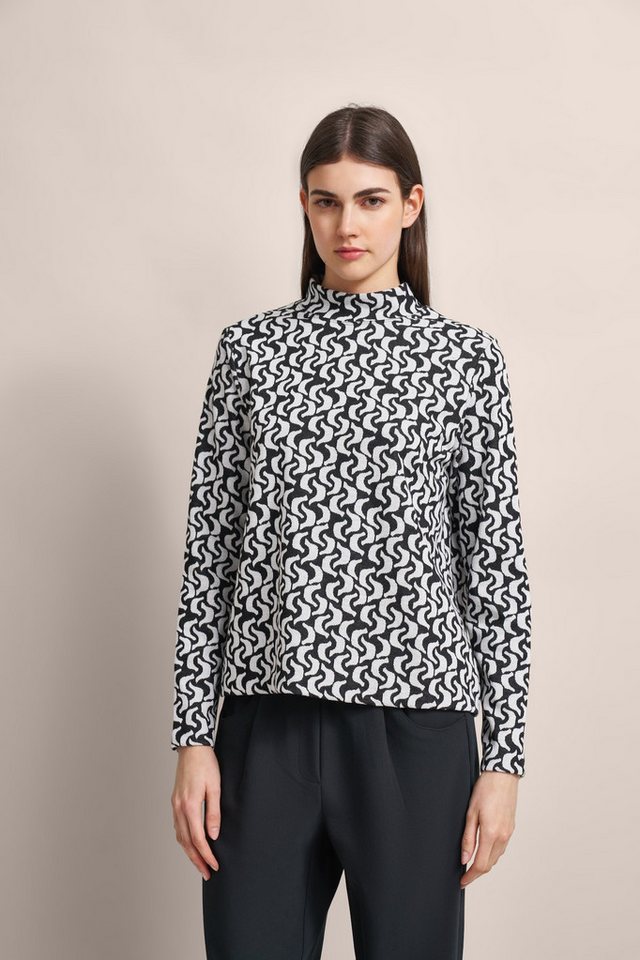 bugatti Langarmshirt mit grafischen Mustern von bugatti