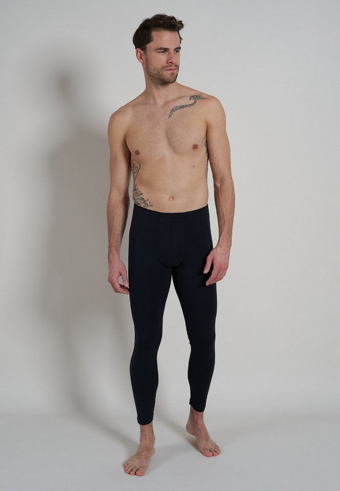 bugatti Lange Unterhose BUGA Hose lang eng, basic, wärmend, mit Logo, Baumwollmix von bugatti