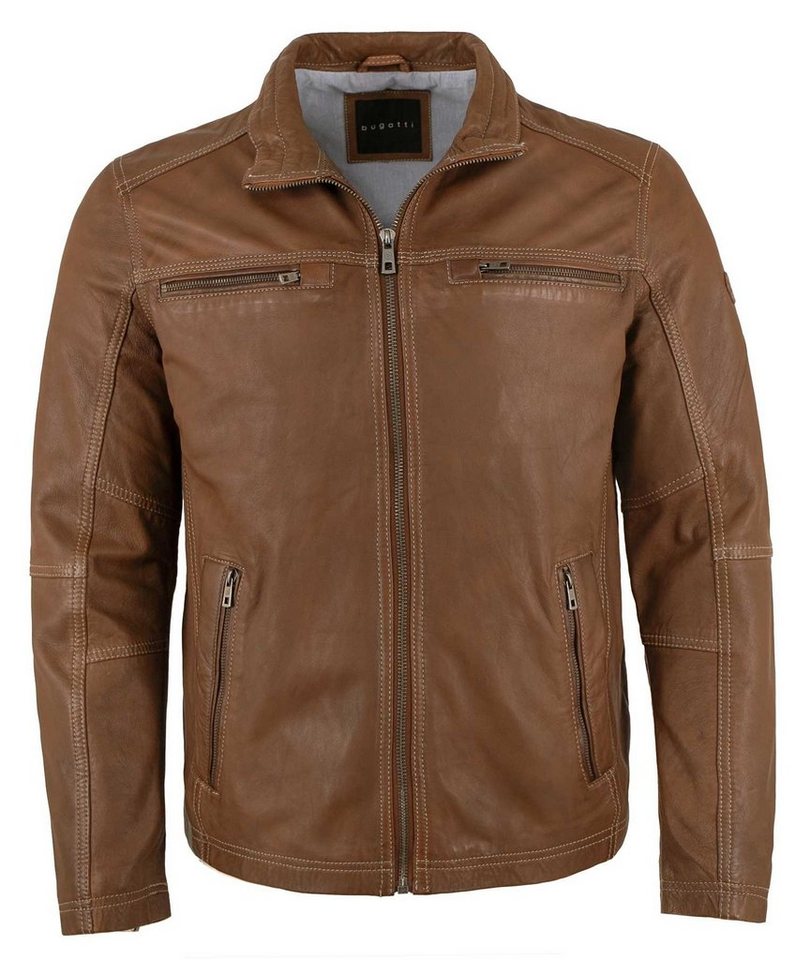 bugatti Lederjacke BGT-329/M Bugatti - Herren Echtleder Lederjacke Lammnappa dunkles cognac von bugatti