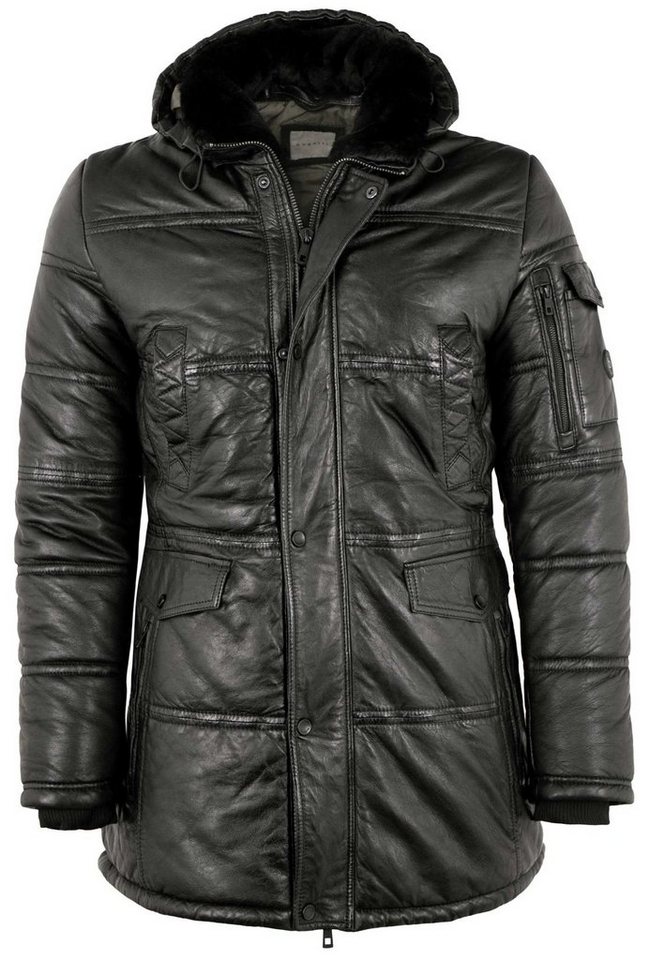 bugatti Lederjacke BU-106 Echtleder Herren Ledermantel Steppmantel Kapuze Lammnappa schwarz bugatti Lederjacke BU-106 Echtleder Herren Ledermantel Steppmantel Kapuze Lammnappa schwarz von bugatti