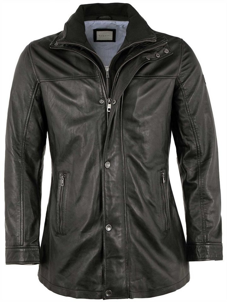 bugatti Lederjacke BU-107 Echtleder Herren Lederjacke Longjacke Lammnappa schwarz von bugatti