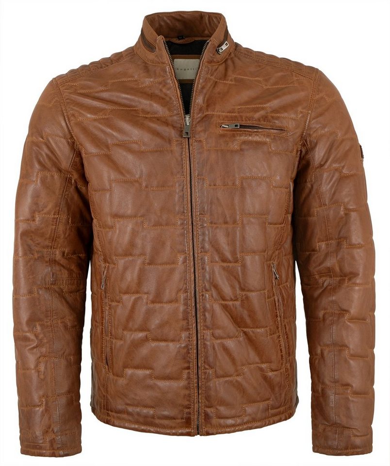 bugatti Lederjacke BU-378/M Echtleder Herren Lederjacke Steppjacke Lammnappa cognac von bugatti