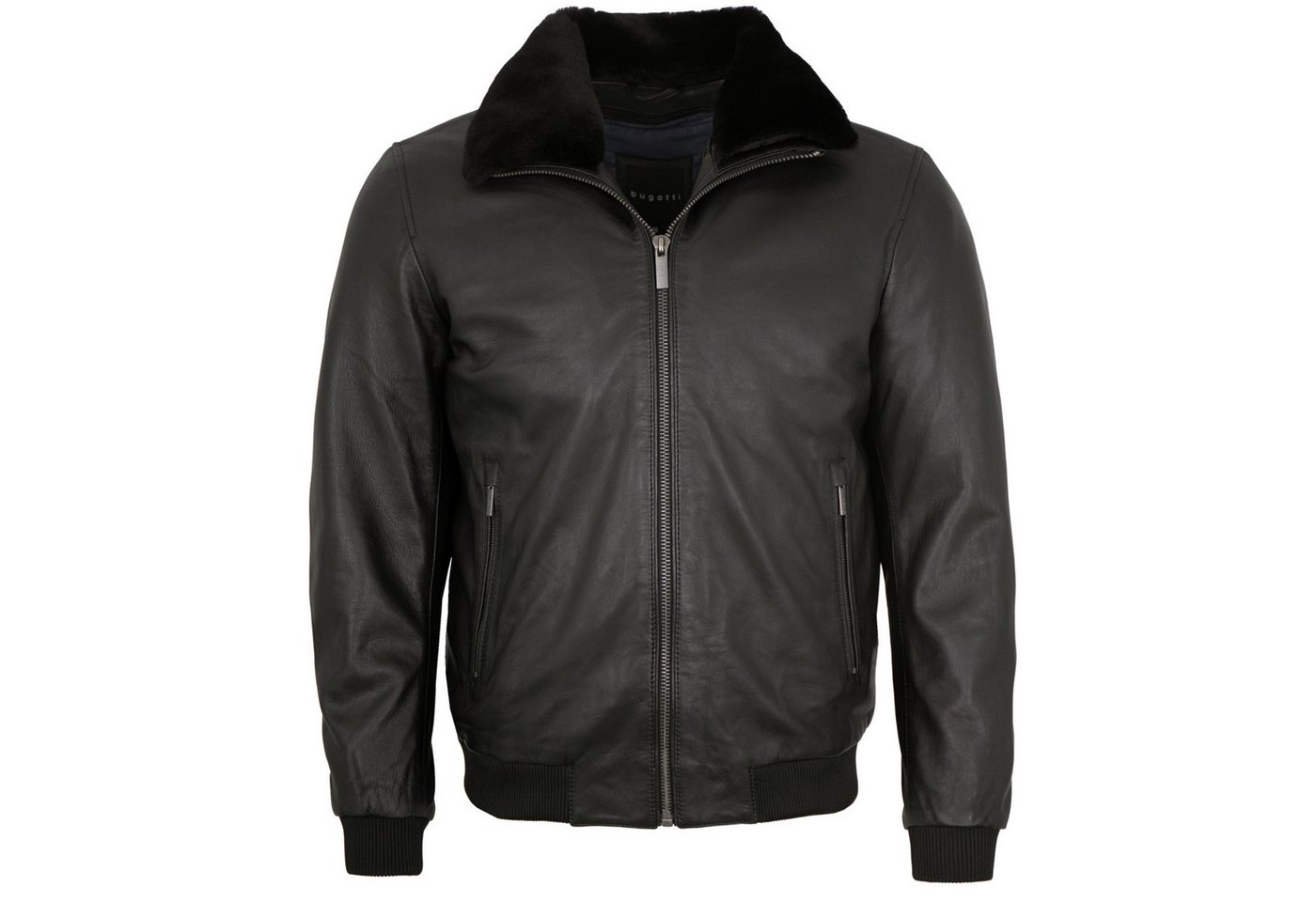 bugatti Lederjacke BUG HW25-No 5 Bugatti - Herren Lederjacke Weste Fellkragen Lammnappa schwarz von bugatti