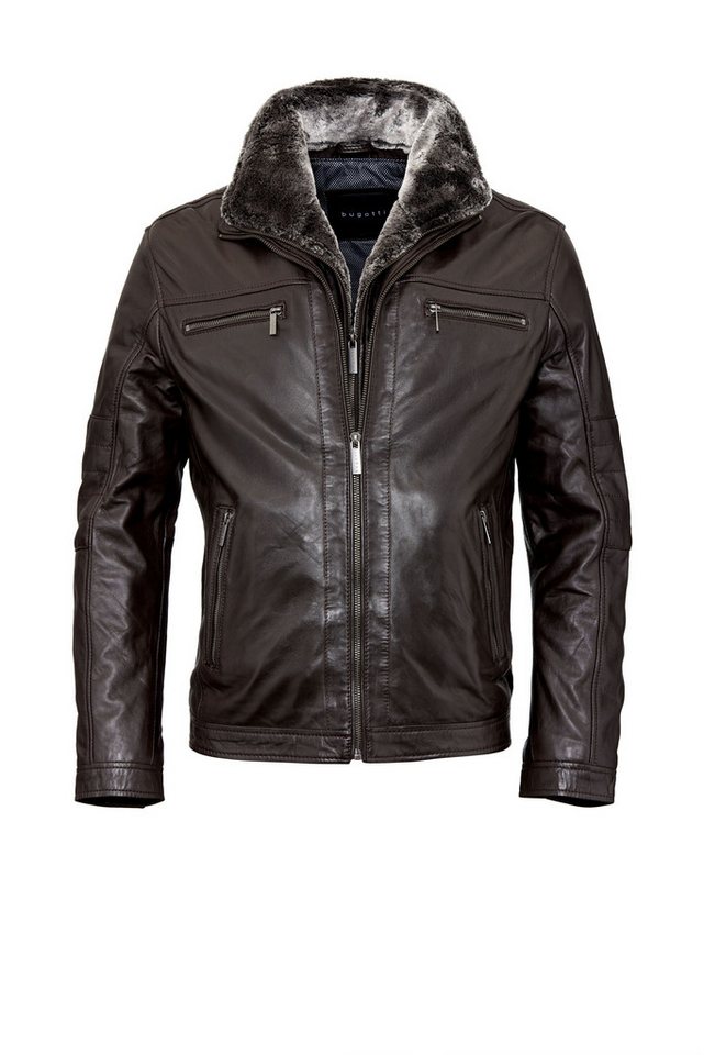 bugatti Lederjacke BUHEAVEN (1-St) mit Reißverschlusstaschen von bugatti
