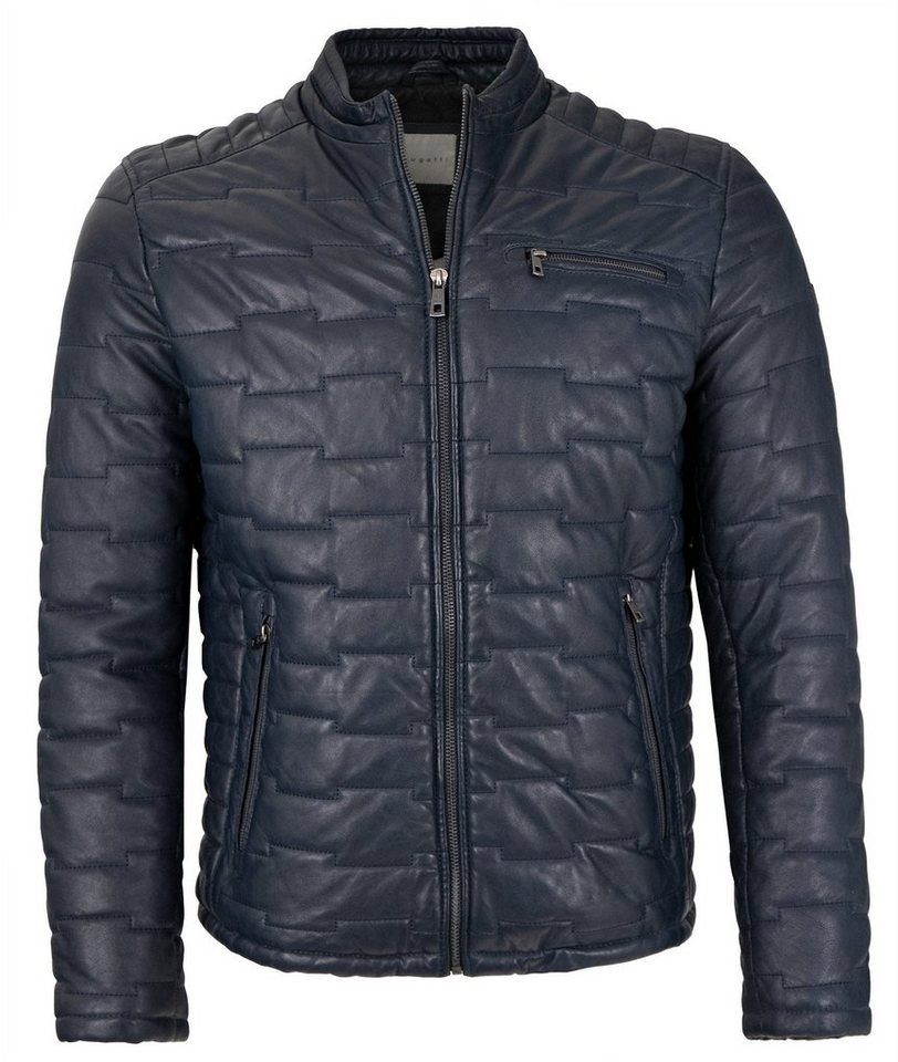 bugatti Lederjacke Men-101/M Echtleder Herren Lederjacke Steppjacke Lammnappa navy von bugatti