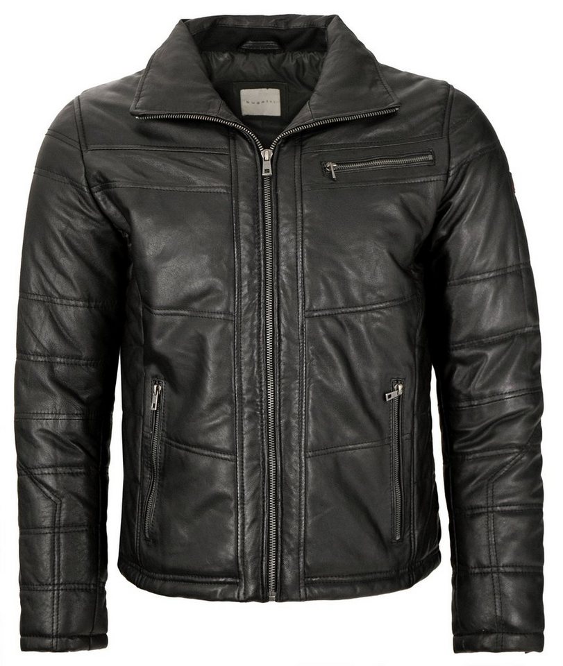 bugatti Lederjacke Men-103/M Echtleder Herren Lederjacke Lammnappa schwarz von bugatti