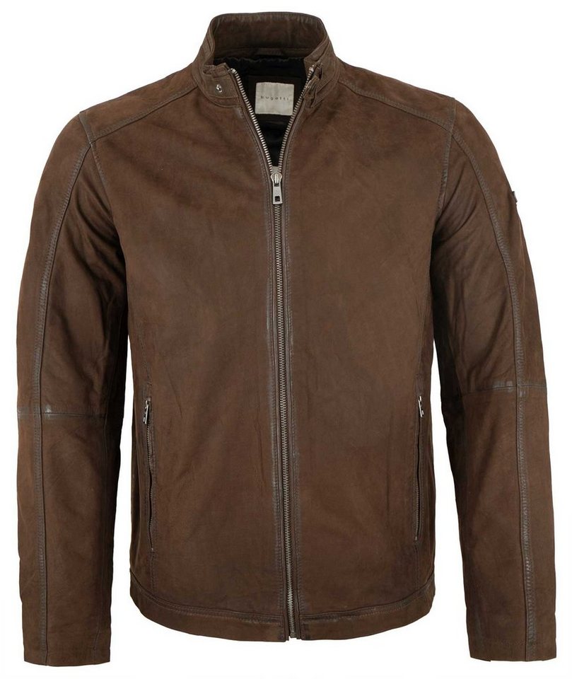 bugatti Lederjacke Men-386 / M BUG Bugatti - Herren Echtleder Lederjacke Kuhleder Nubukleder dunkelbraun von bugatti