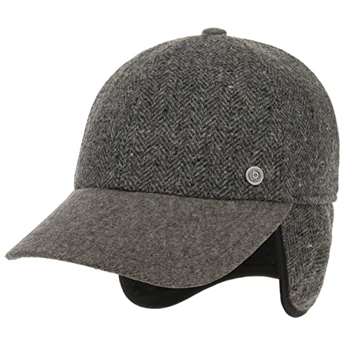 Bugatti Levio Cap mit Ohrenklappen Basecap Baseballcap Wollcap Ohrenschutz (57 cm - grau-meliert) von Bugatti