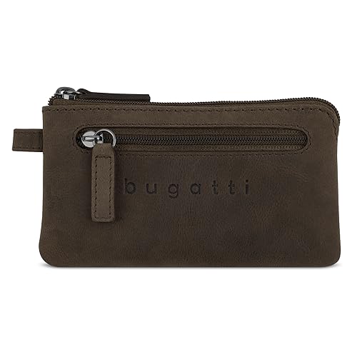 bugatti Luca Schlüsseletui aus Leder mit 2 Schlüsselringen – Schlüsselmäppchen in edler Geschenkbox - Braun von bugatti