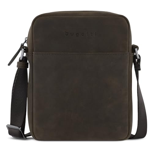 bugatti Luca kleine Schultertasche aus echtem Leder, Cross-Body Umhängetasche in braun von bugatti